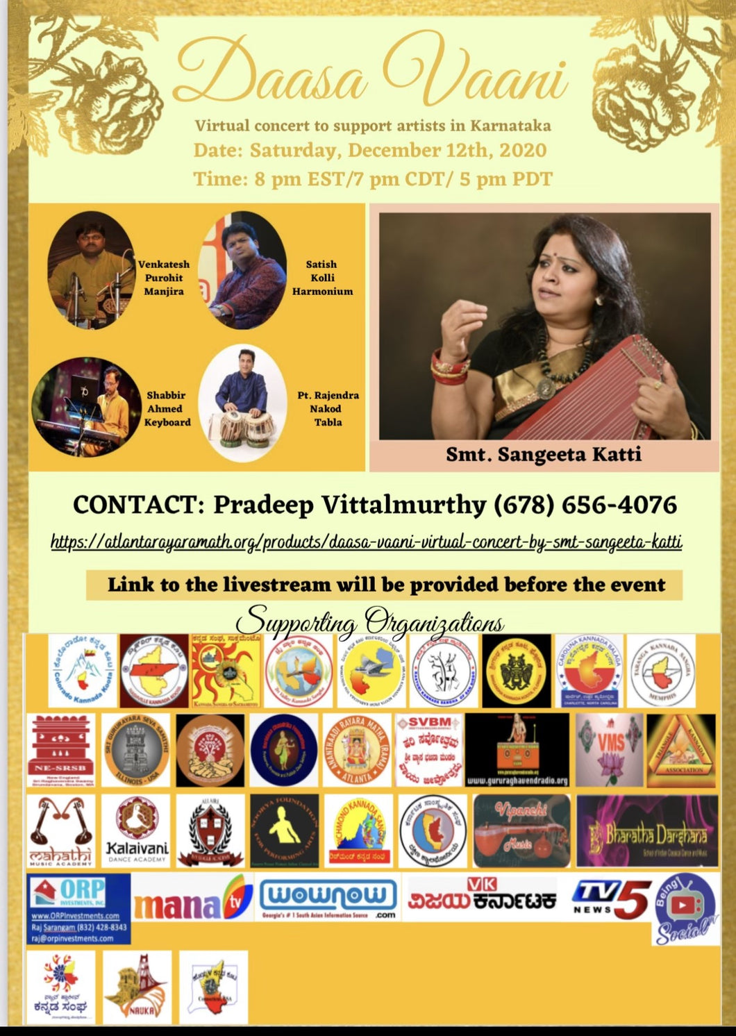 Daasa Vaani Virtual Concert by Smt. Sangeeta Katti